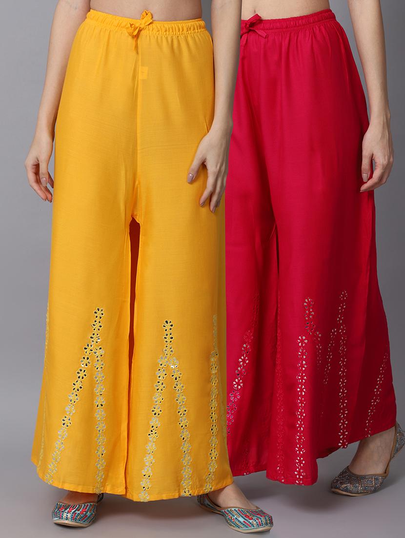 pack of 2 solid flared palazzo - 19126000 - Zoom Image - 0