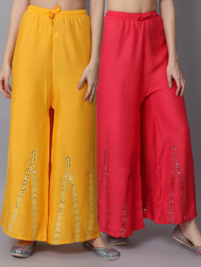 pack of 2 solid flared palazzo - 19126004 - Zoom Image - 0