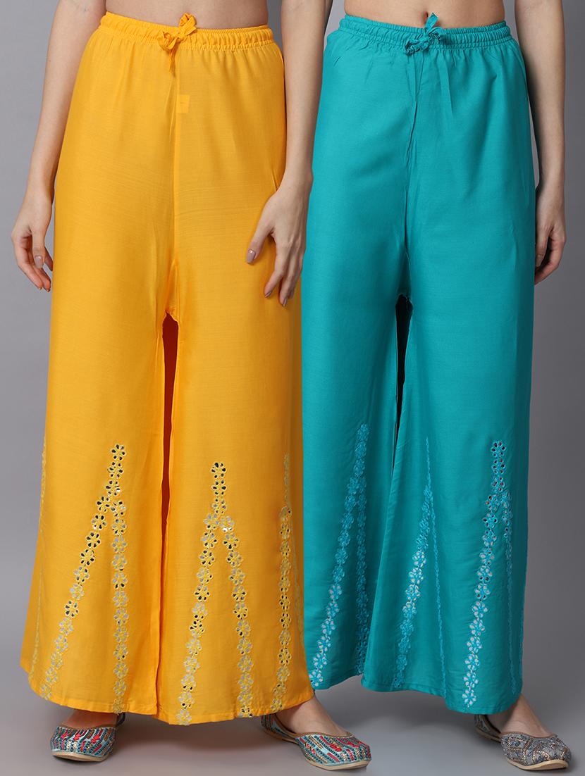 pack of 2 embroidered straight palazzo - 19126008 - Zoom Image - 0