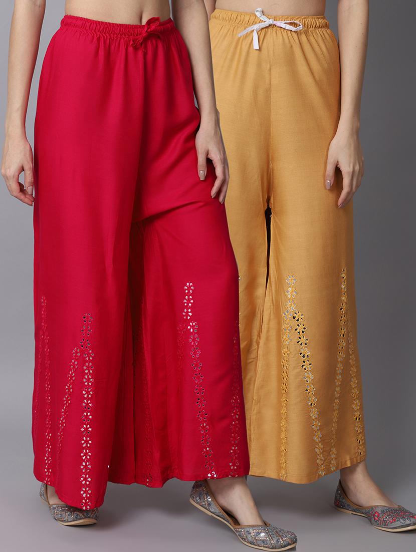 pack of 2 solid flared palazzo - 19126009 -  Zoom Image - 0