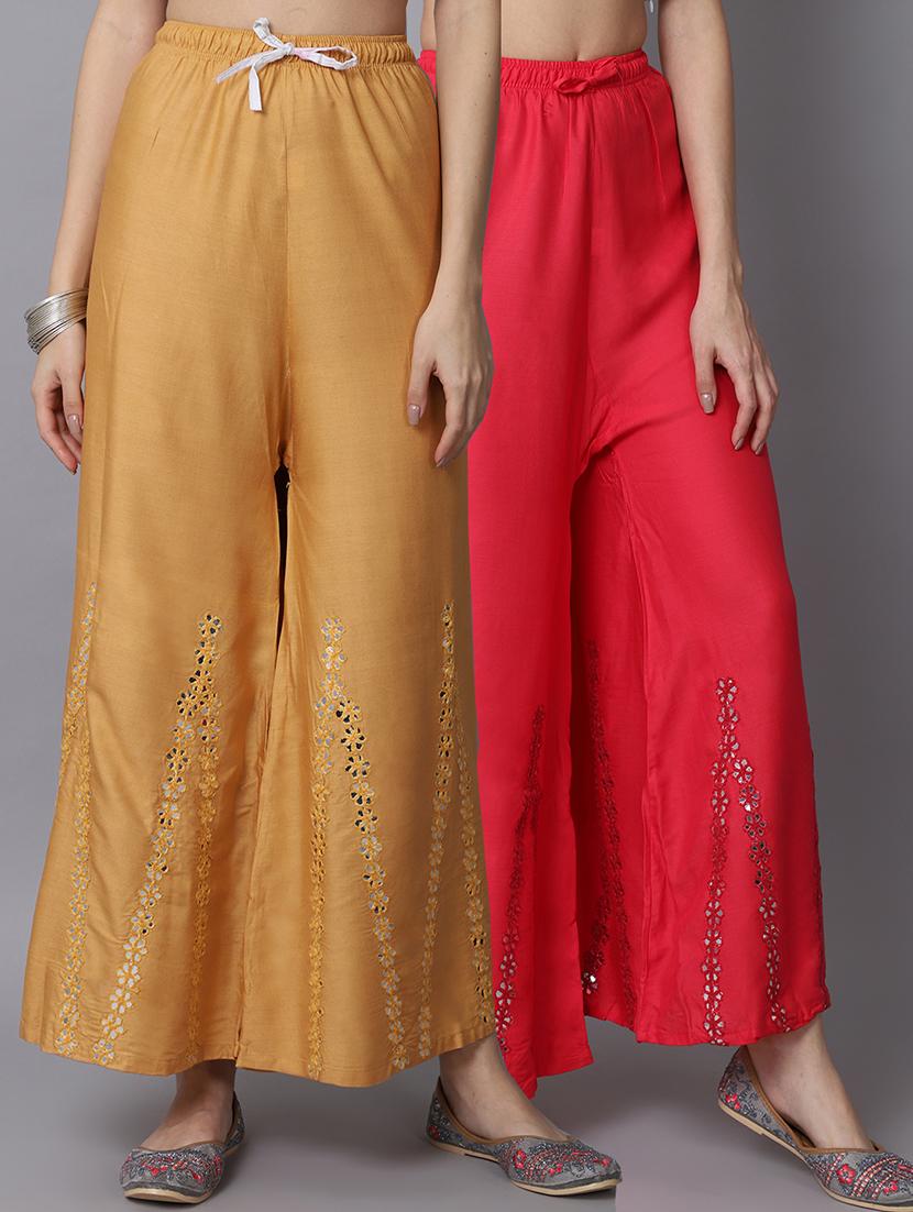 pack of 2 solid flared palazzo - 19126019 -  Zoom Image - 0