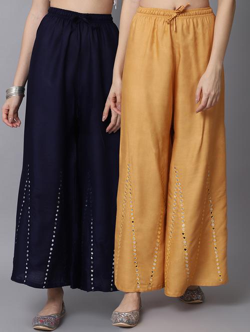 pack of two flared palazzo - 19126105 -  Standard Image - 0