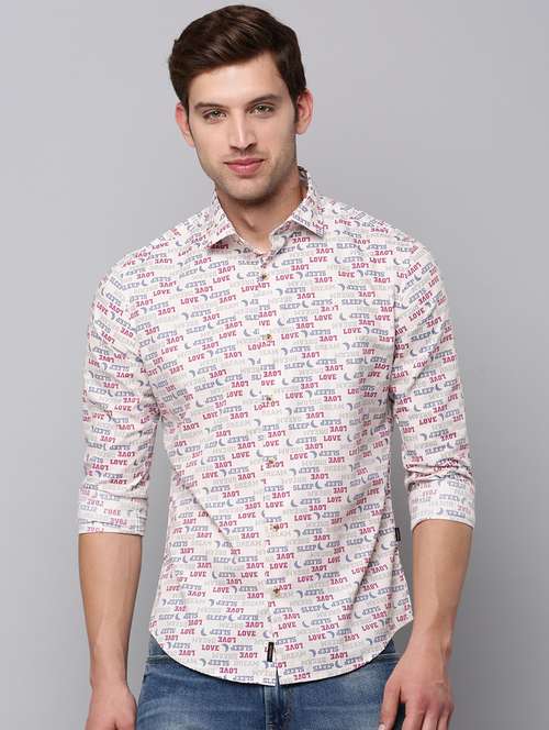 mens typography casual shirt - 19126268 - Standard Image - 0