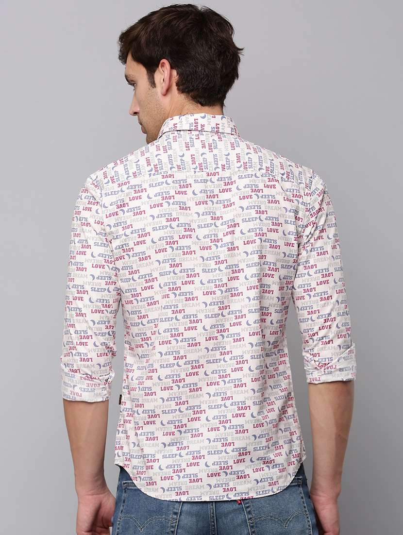 mens typography casual shirt - 19126268 - Standard Image - 3