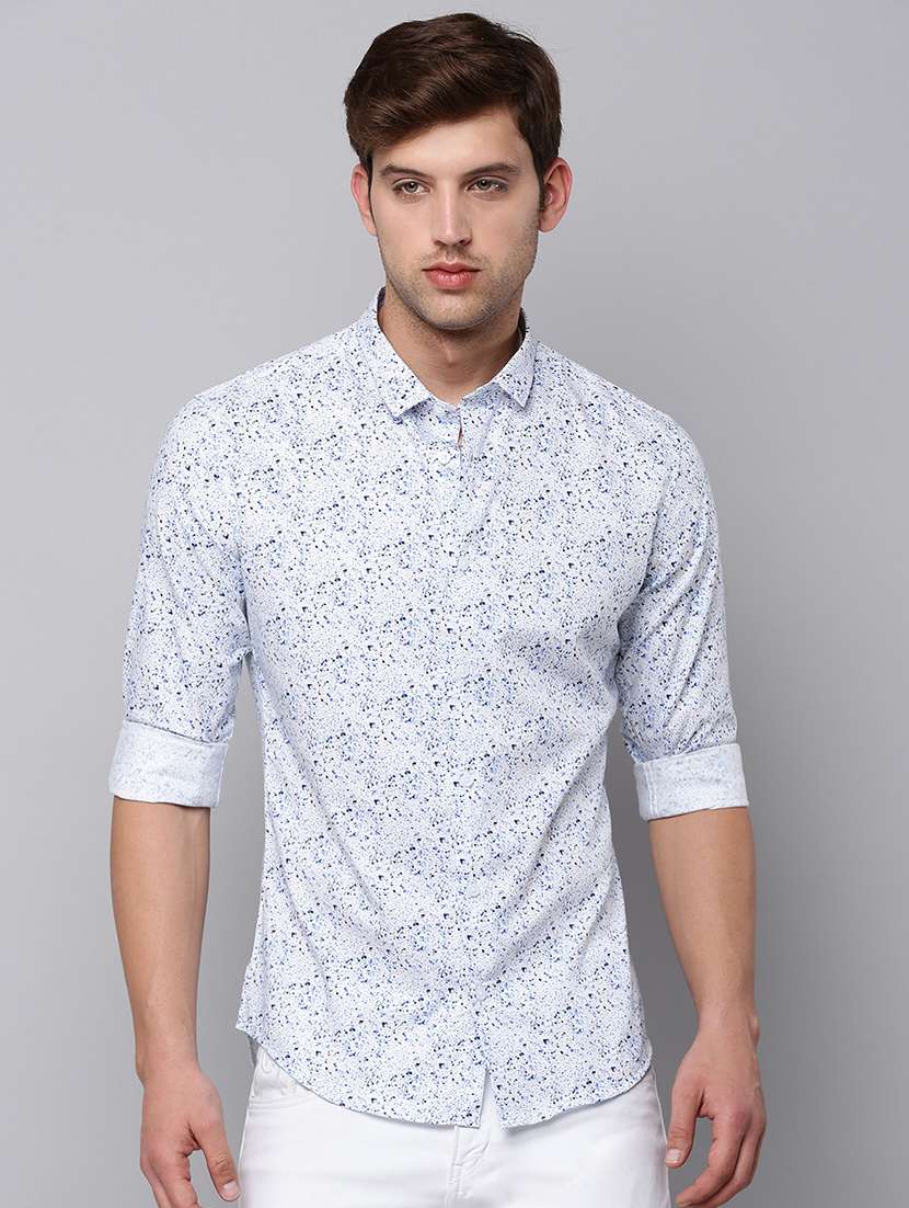 mens micro print casual shirt