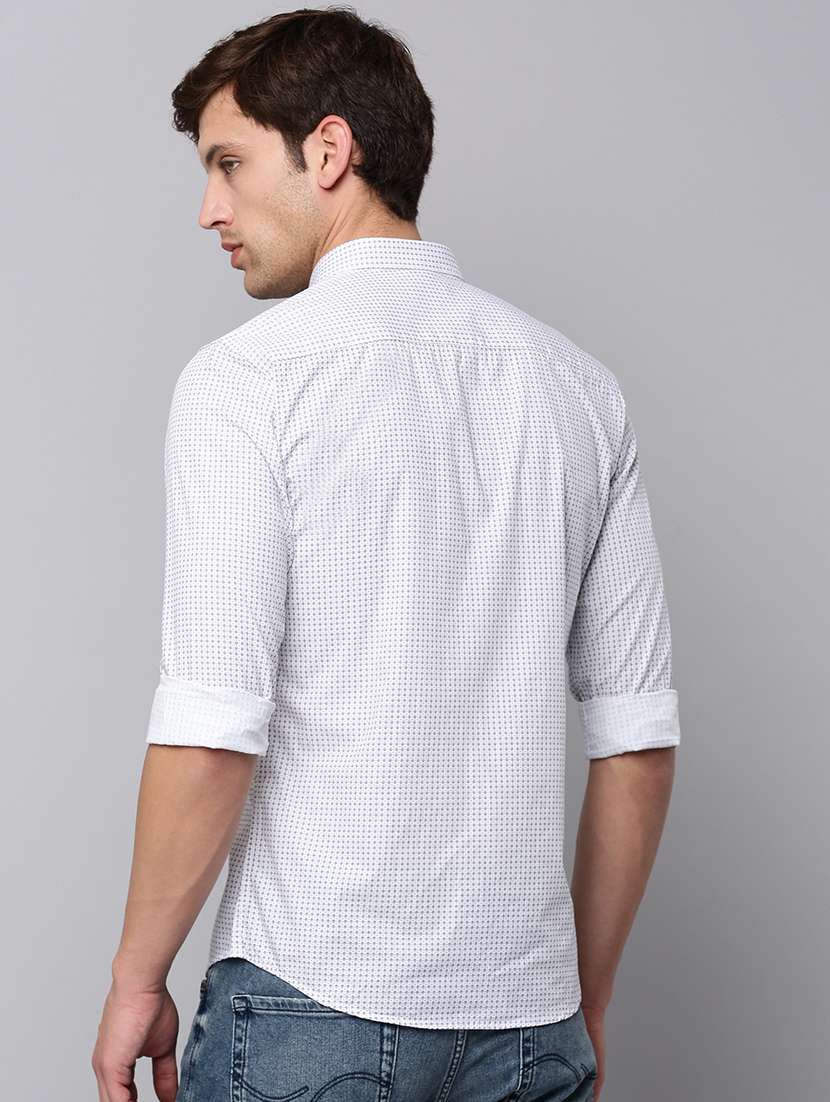 mens micro print casual shirt - 19126283 -  Standard Image - 3