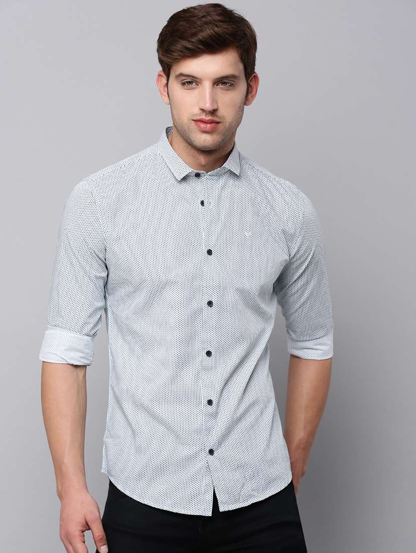 mens micro print casual shirt