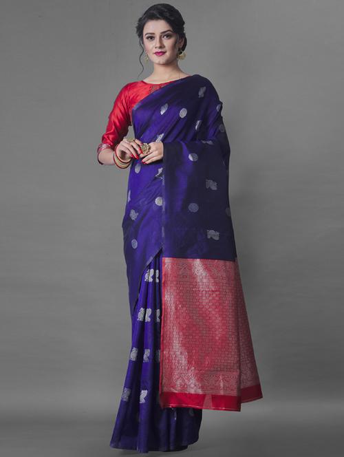 women's self design blue colored saree - 19127387 - Standard Image - 0