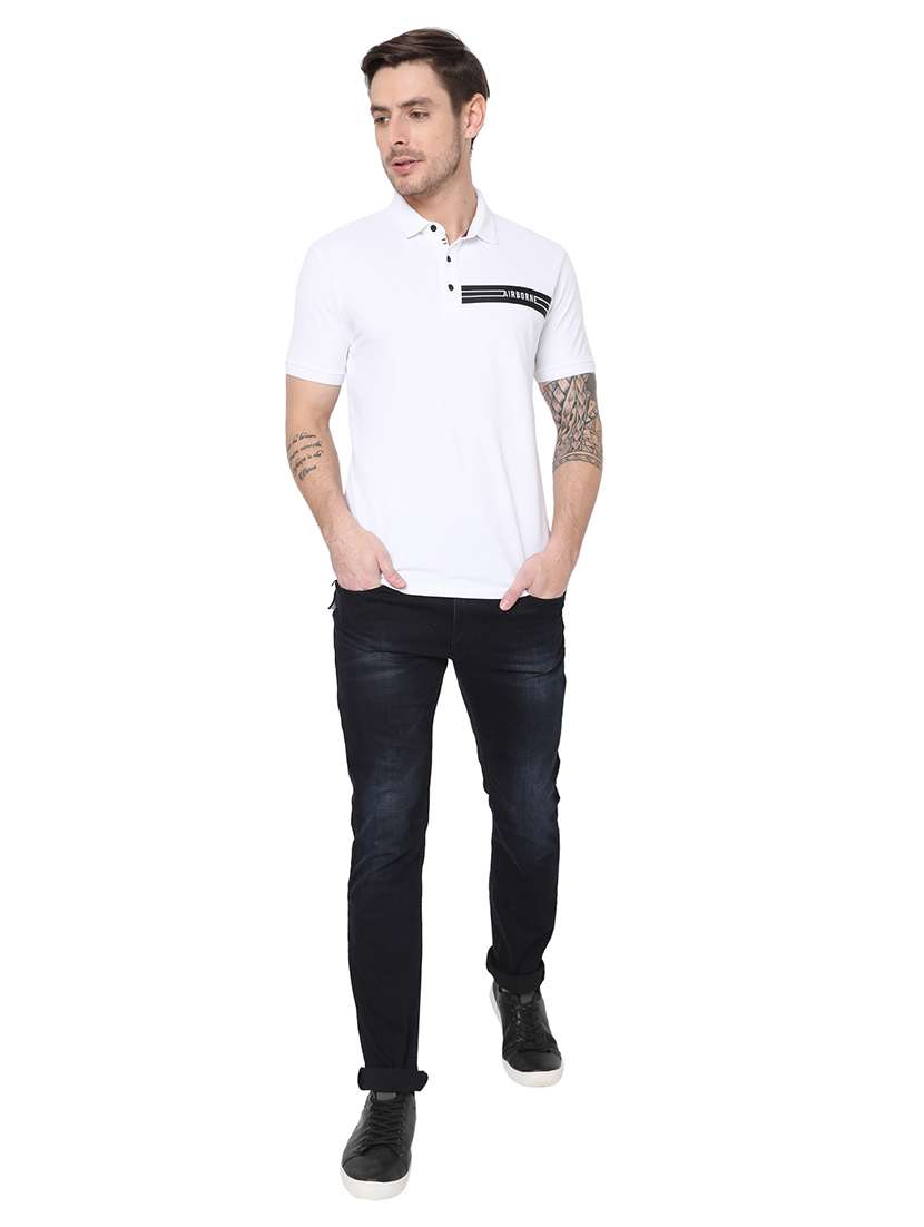 polo neck solid t-shirt - 19127575 - Standard Image - 3