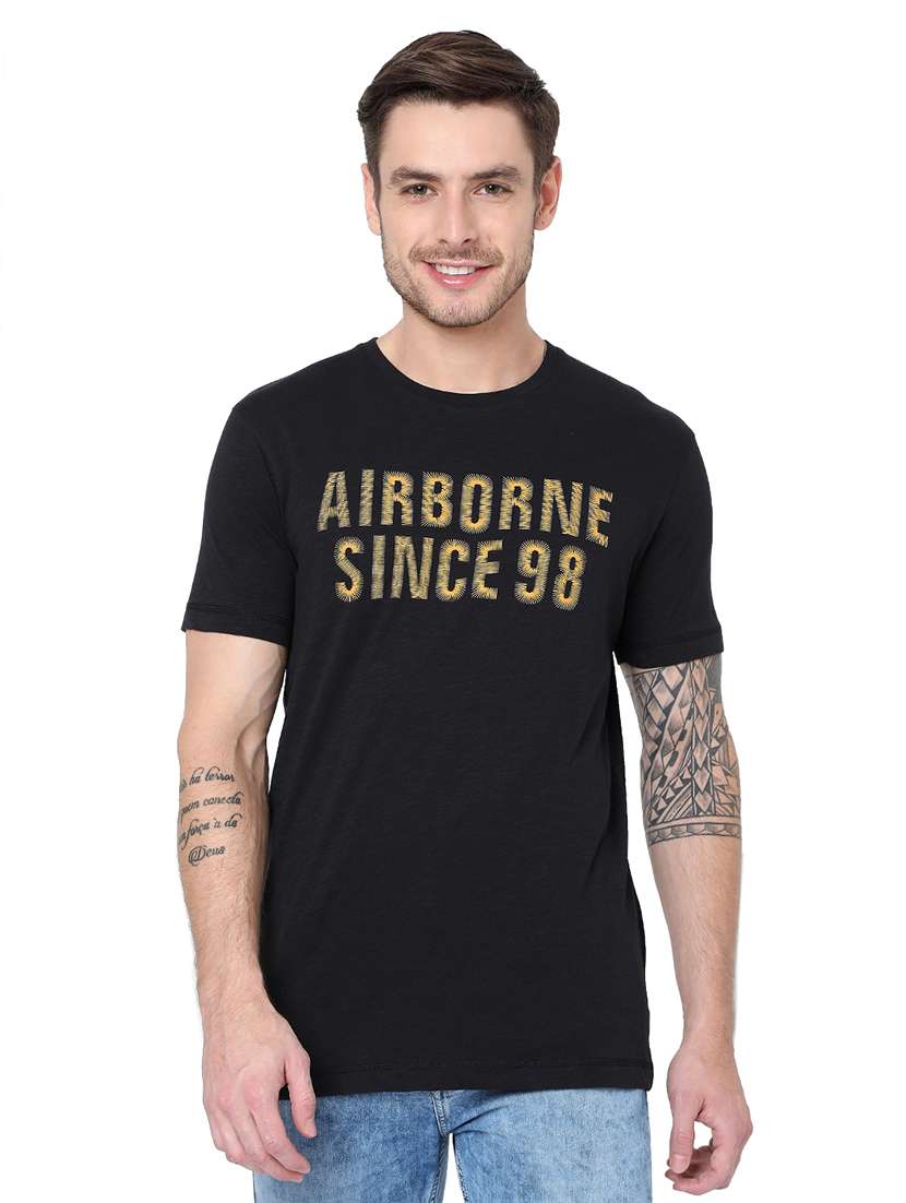 round neck chest printed t-shirt - 19127577 - Zoom Image - 0