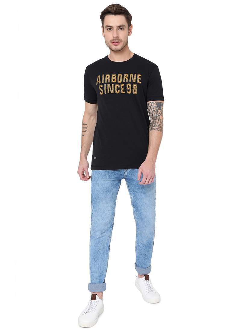 round neck chest printed t-shirt - 19127577 - Standard Image - 3