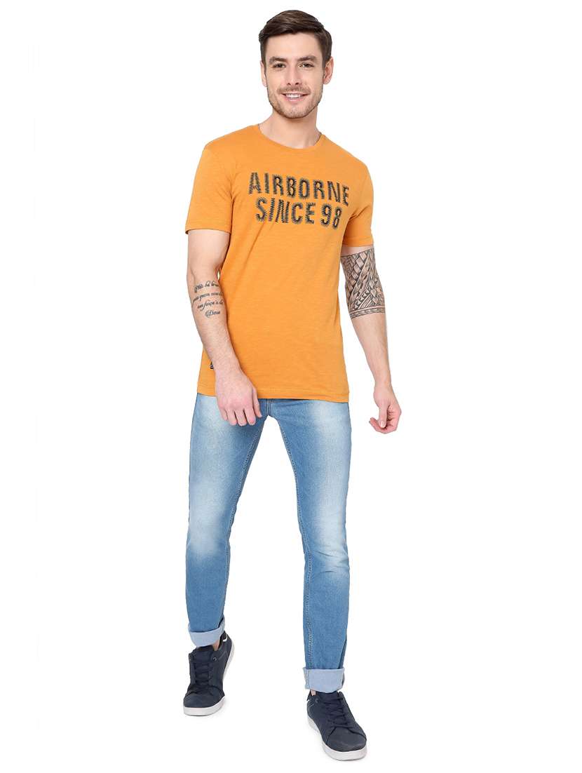 round neck chest printed t-shirt - 19127578 - Standard Image - 3