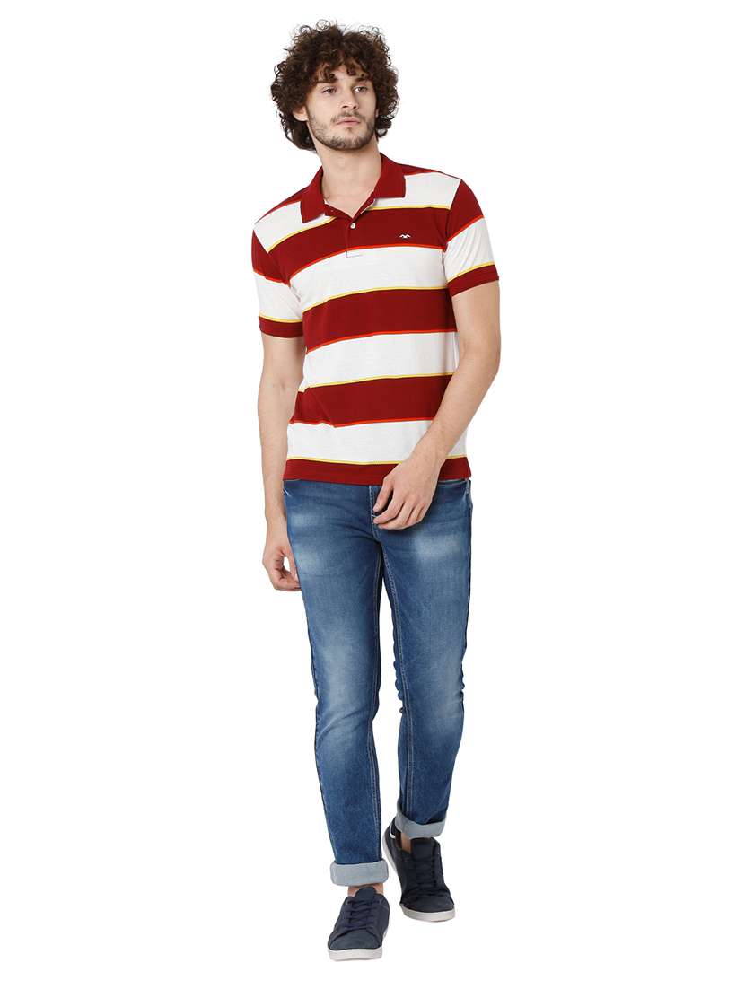 polo neck striped t-shirt - 19127586 - Standard Image - 3
