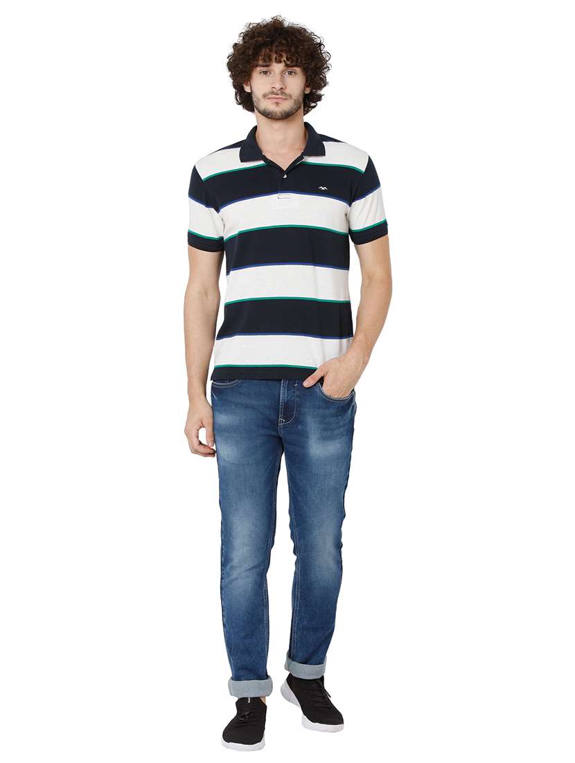 polo neck striped t-shirt - 19127587 - Standard Image - 3