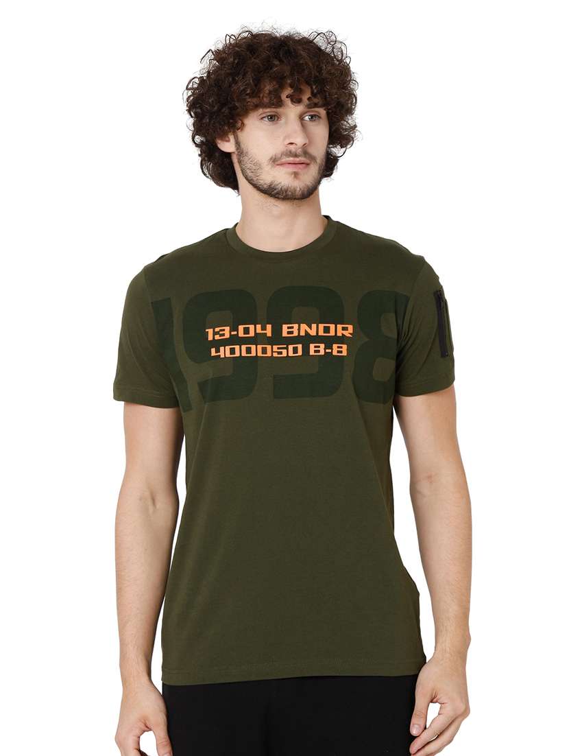 round neck chest printed t-shirt - 19127597 - Zoom Image - 0