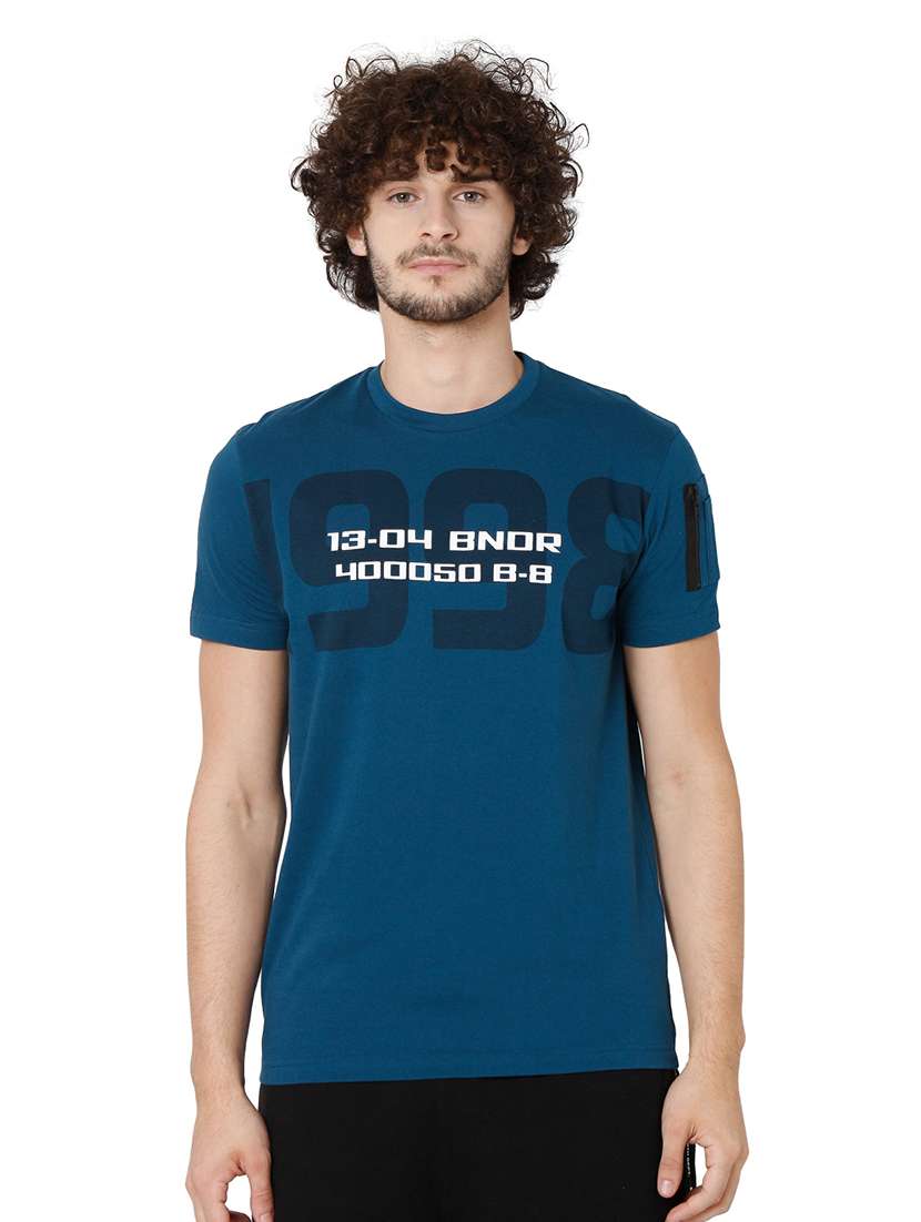 round neck chest printed t-shirt - 19127598 - Zoom Image - 0