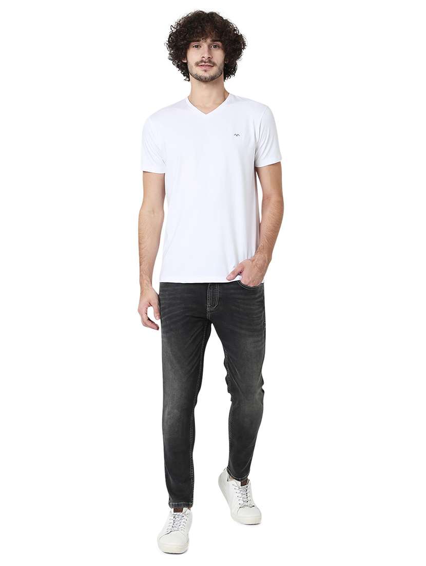 v neck solid t-shirt - 19127616 - Standard Image - 3