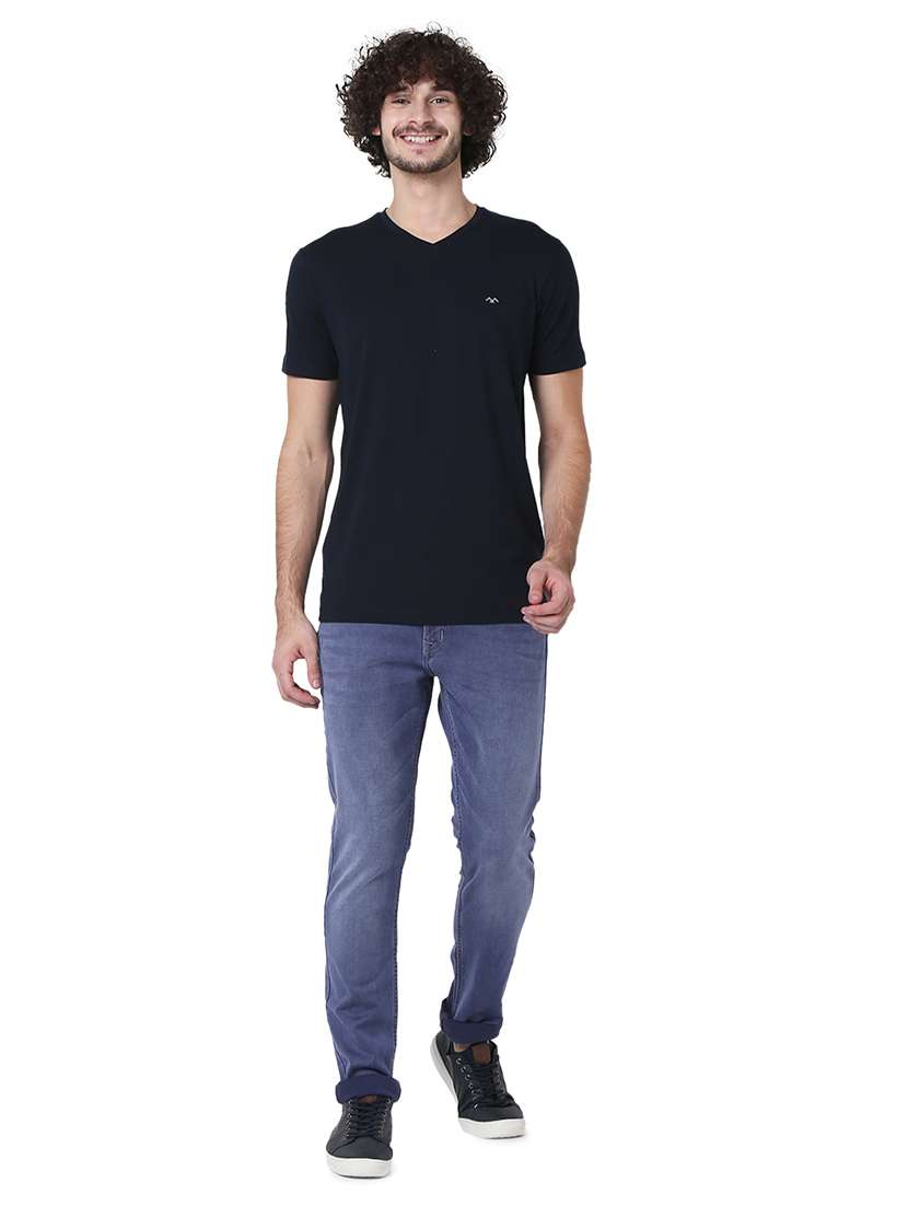 v neck solid t-shirt - 19127617 - Standard Image - 3