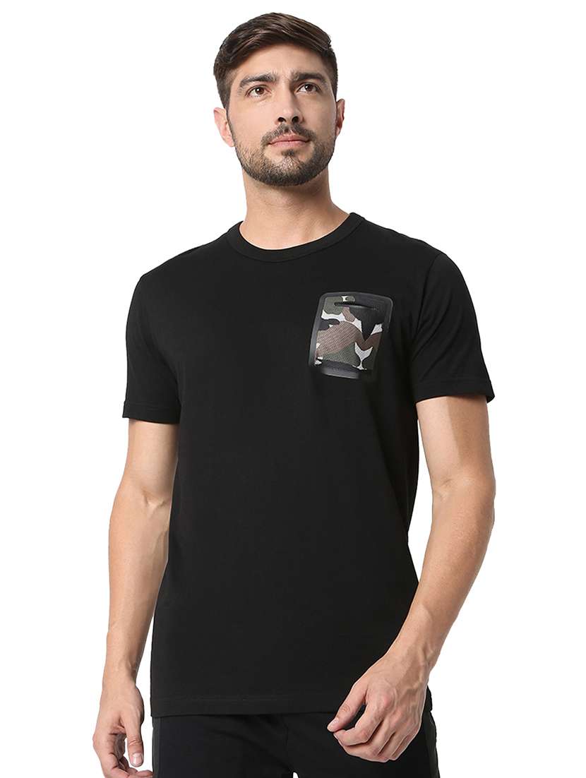 round neck solid t-shirt - 19127618 - Zoom Image - 0
