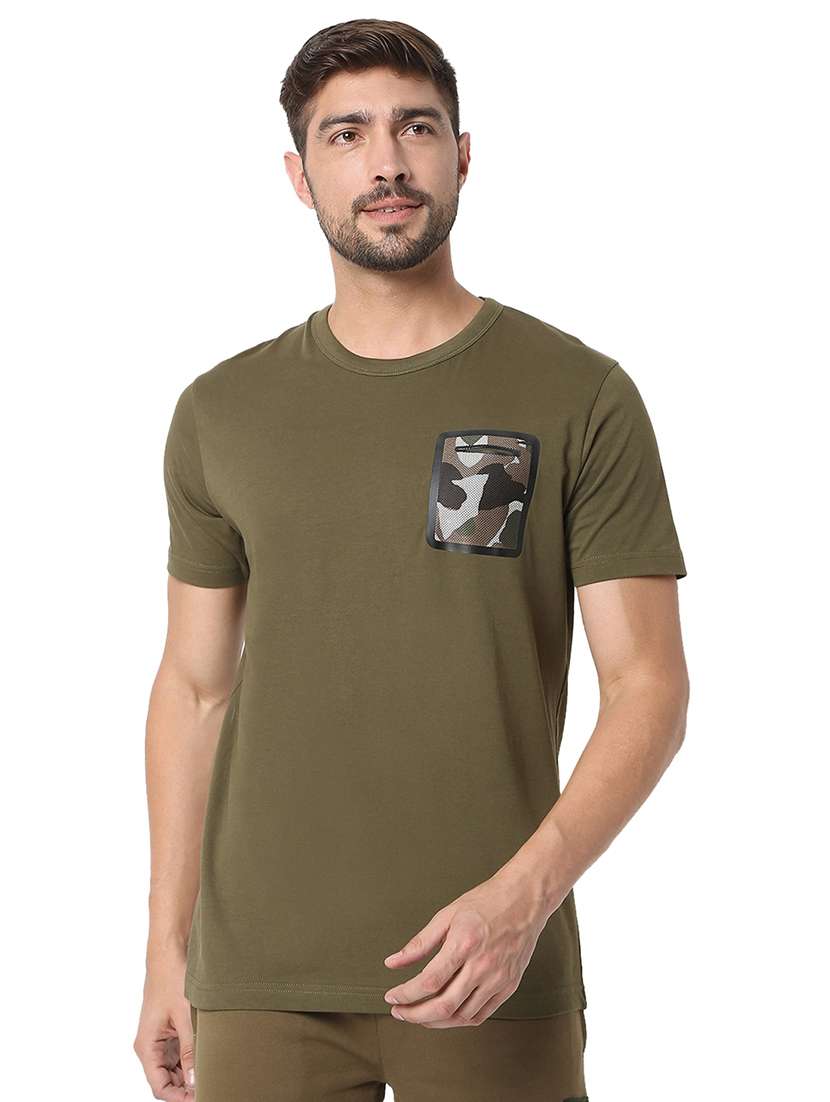 men solids short sleeves t-shirts - 19127619 - Zoom Image - 0