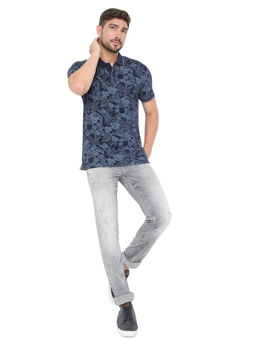 polo neck floral printed t-shirt - 19127621 - Standard Image - 3