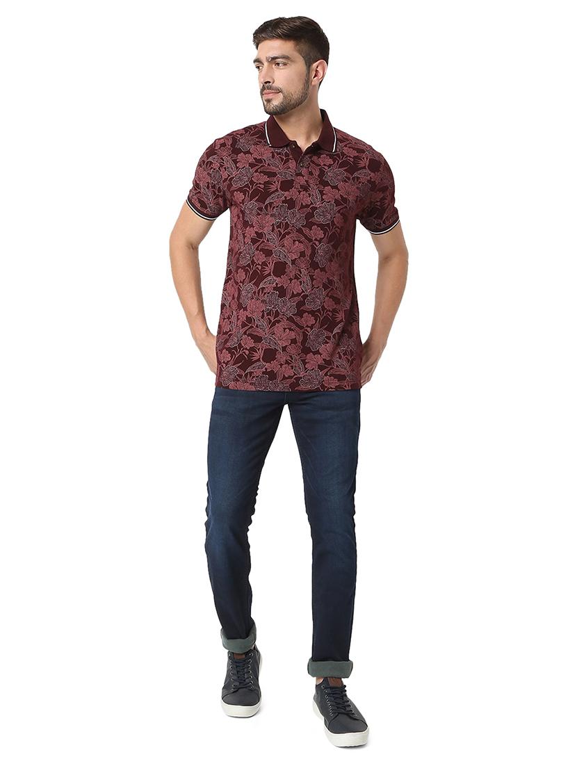 polo neck floral printed t-shirt - 19127622 - Standard Image - 3