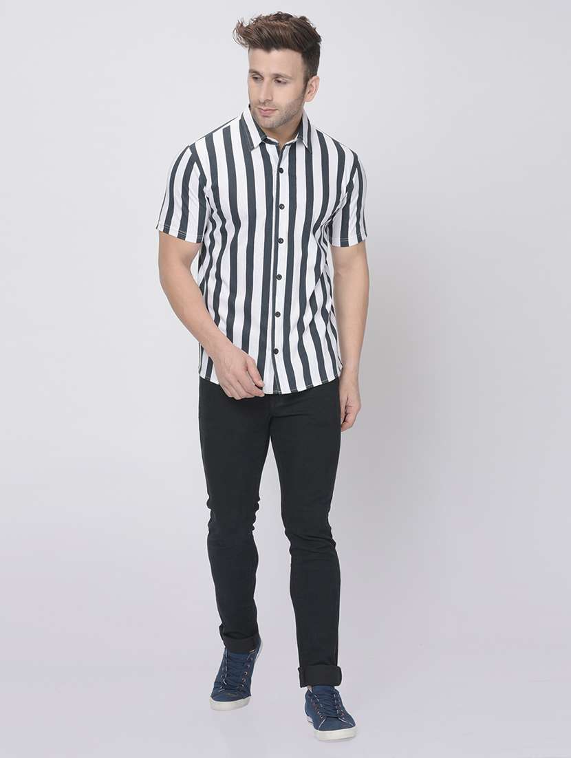 mens stripes casual shirt - 19127635 - Standard Image - 3