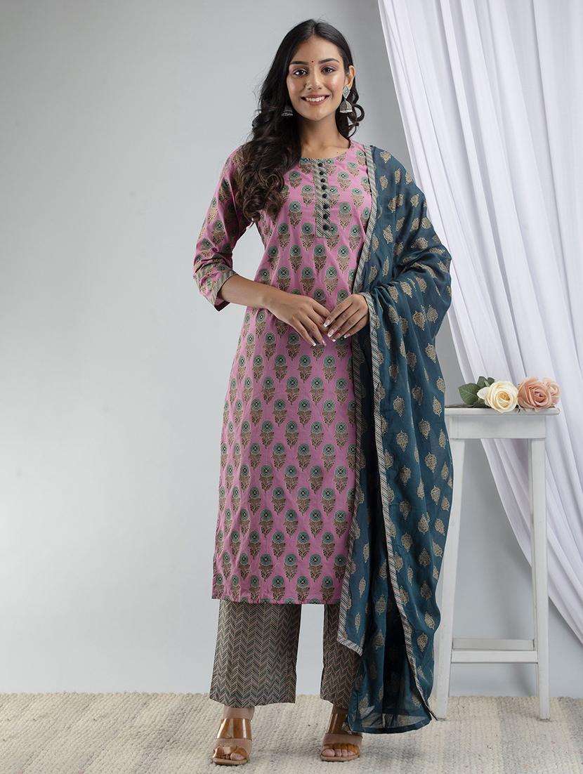 multi colored printed kurta salwar set - 19129010 - Zoom Image - 0