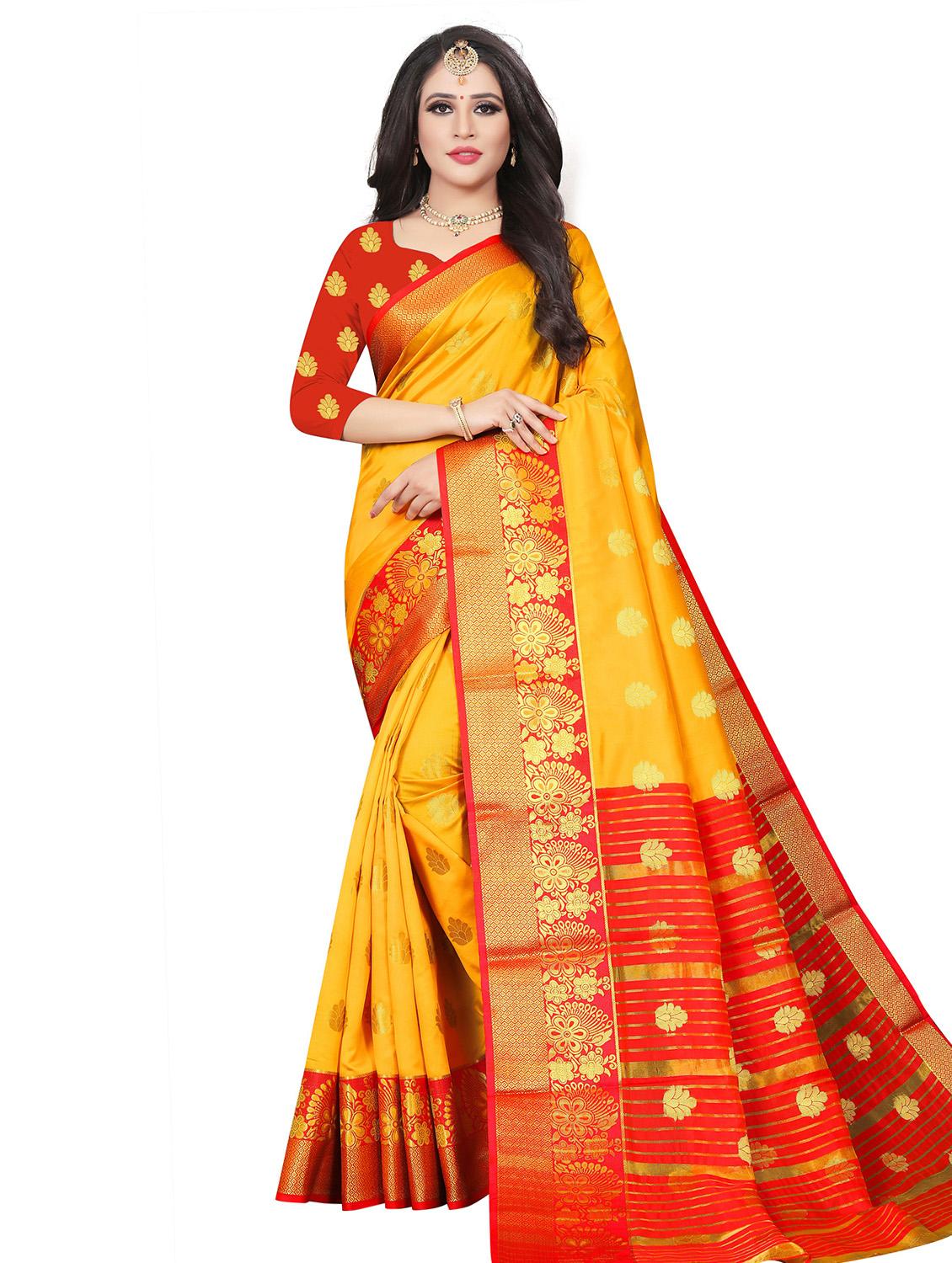 self design zari work woven saree - 19129119 - Zoom Image - 0