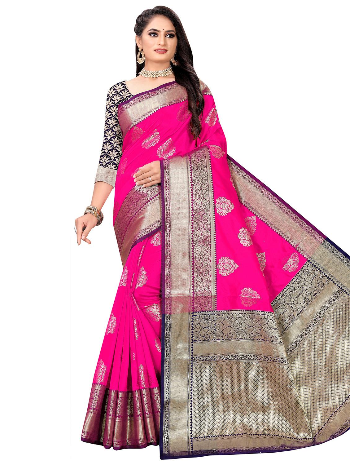 self design zari work woven saree with blouse - 19129143 - Zoom Image - 0