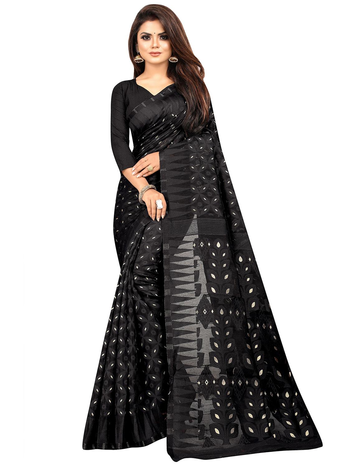 self design zari work woven saree with blouse - 19129145 - Zoom Image - 0