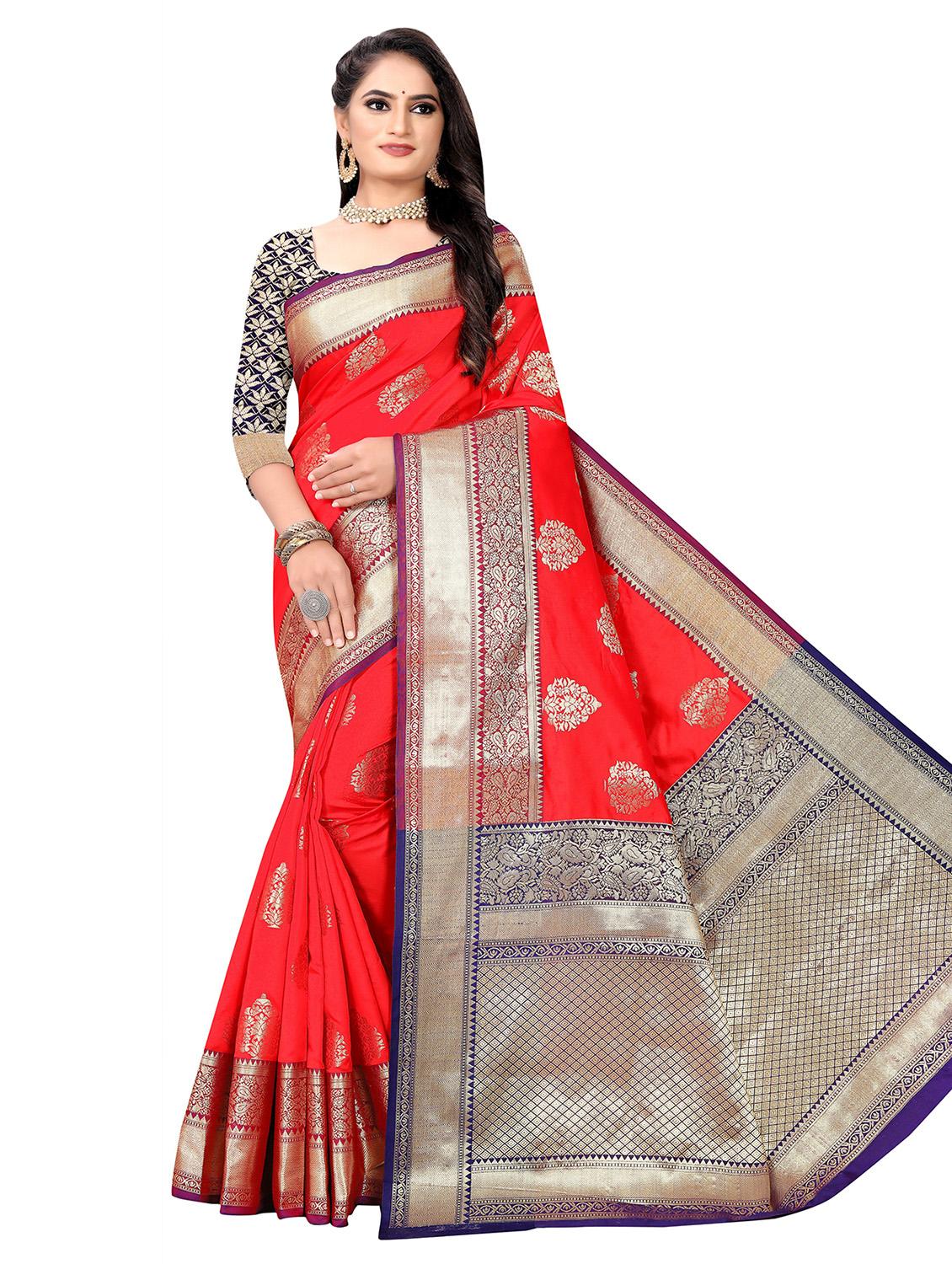 self design zari work woven saree - 19129161 - Zoom Image - 0