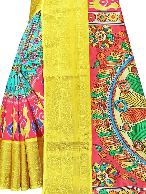 floral printed saree with blouse - 19129165 - Standard Image - 3