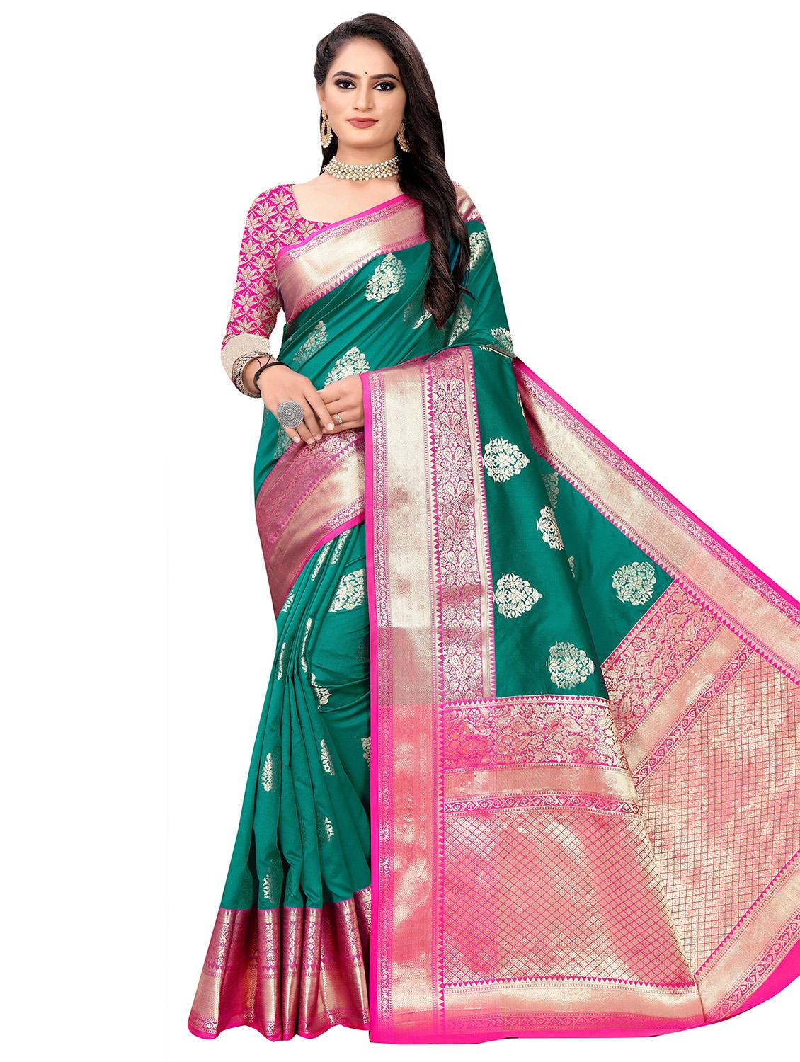 self design zari work woven saree - 19129192 - Zoom Image - 0