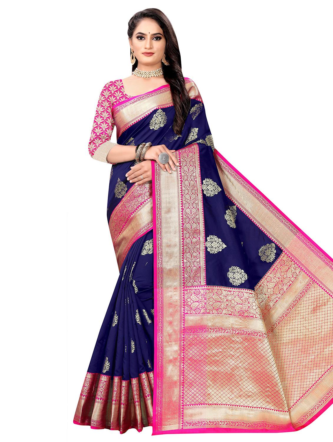 self design zari work woven saree - 19129193 - Zoom Image - 0