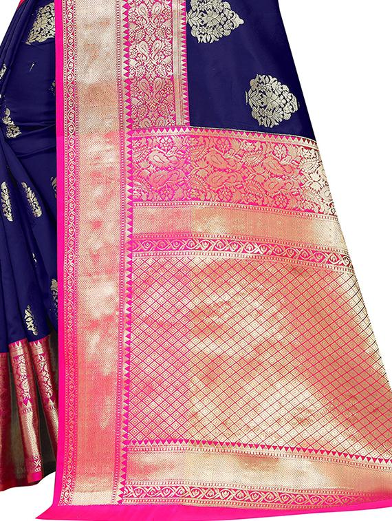 self design zari work woven saree - 19129193 - Standard Image - 3