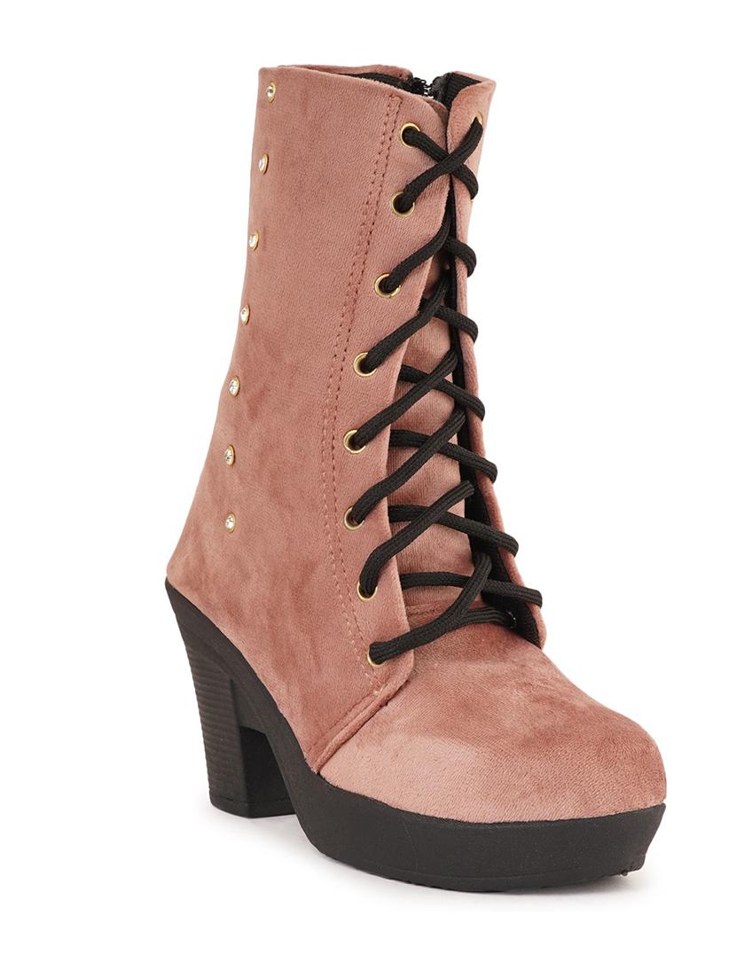 pink lace up boot - 19129223 -  Zoom Image - 0