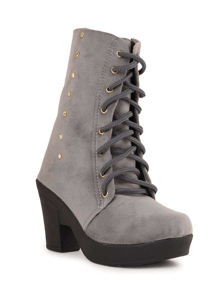 grey lace up boot - 19129225 -  Zoom Image - 0