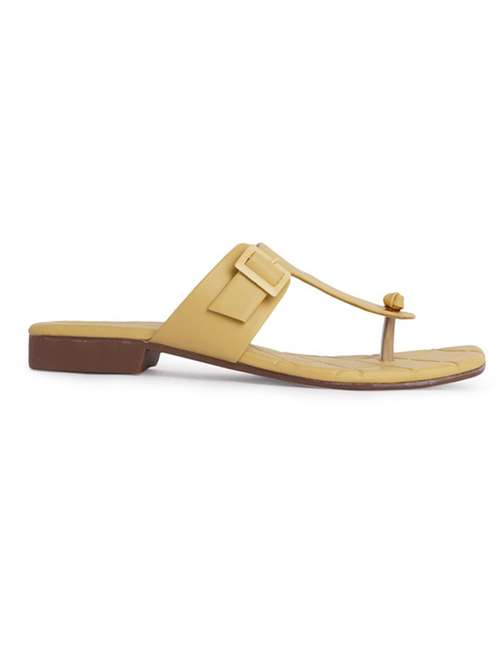 yellow flat sandal - 19129276 - Standard Image - 0