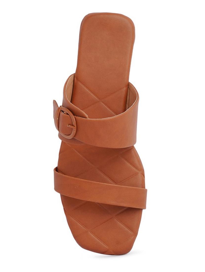 tan flat sandal - 19129279 - Standard Image - 3