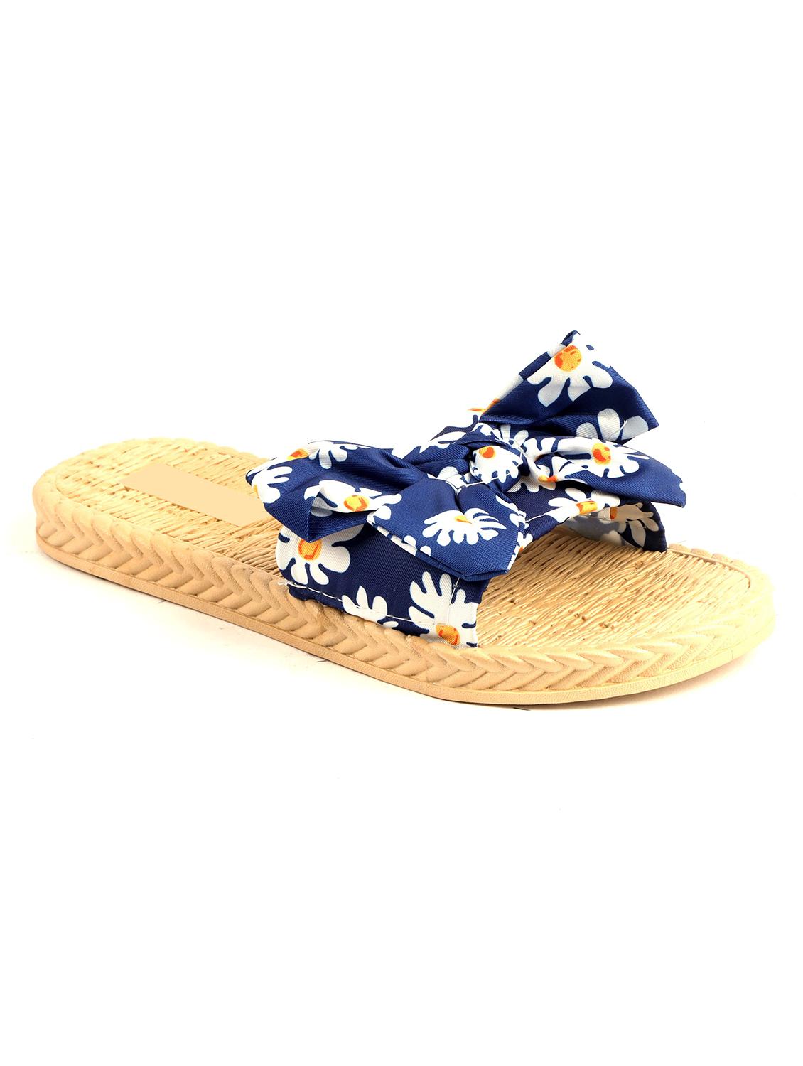 navy fabric slip on sandals - 19129281 - Zoom Image - 0