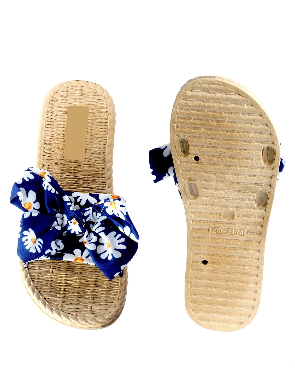 navy fabric slip on sandals - 19129281 - Standard Image - 3