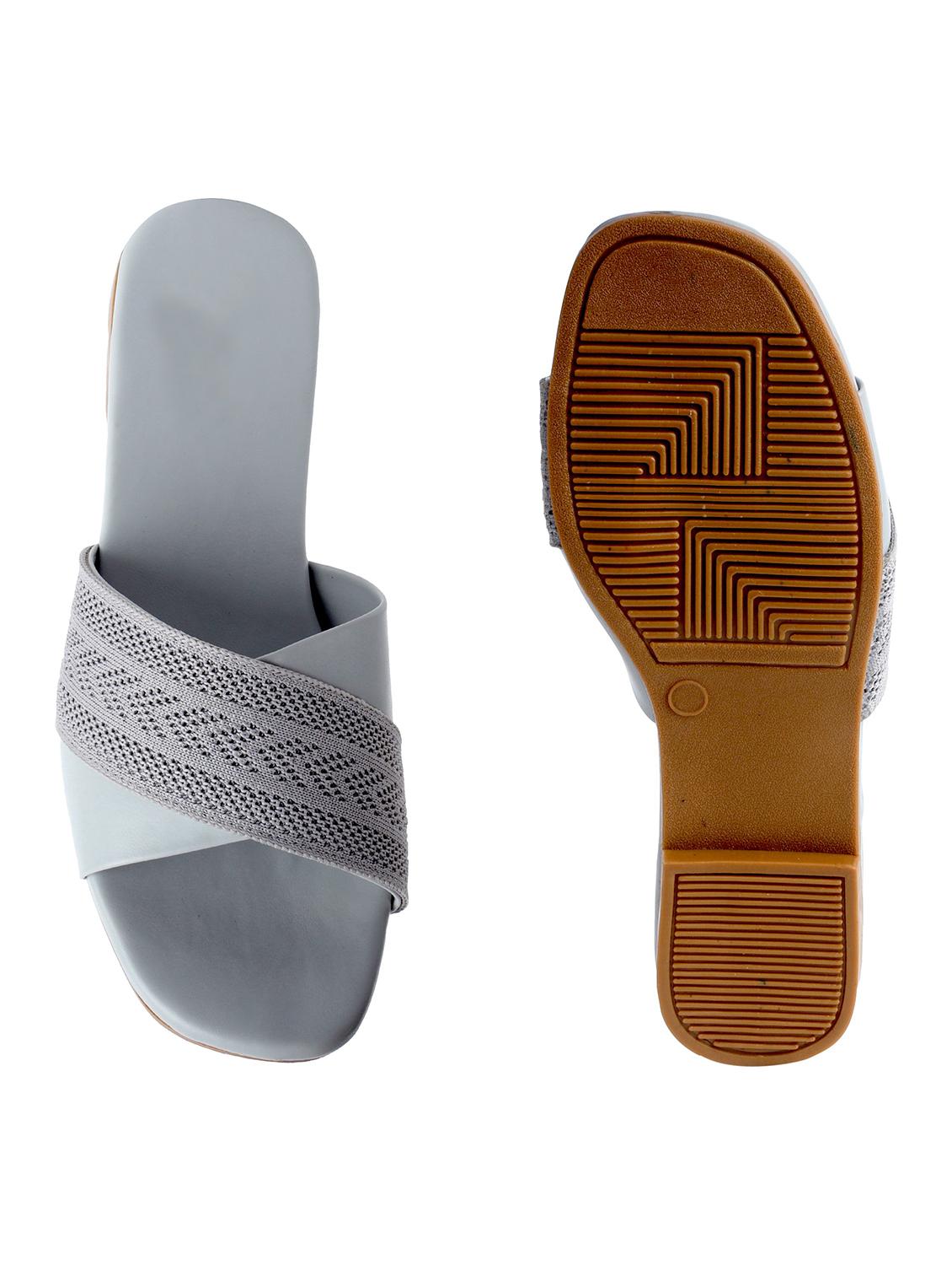 grey synthetic slip on sandals - 19129295 - Standard Image - 3