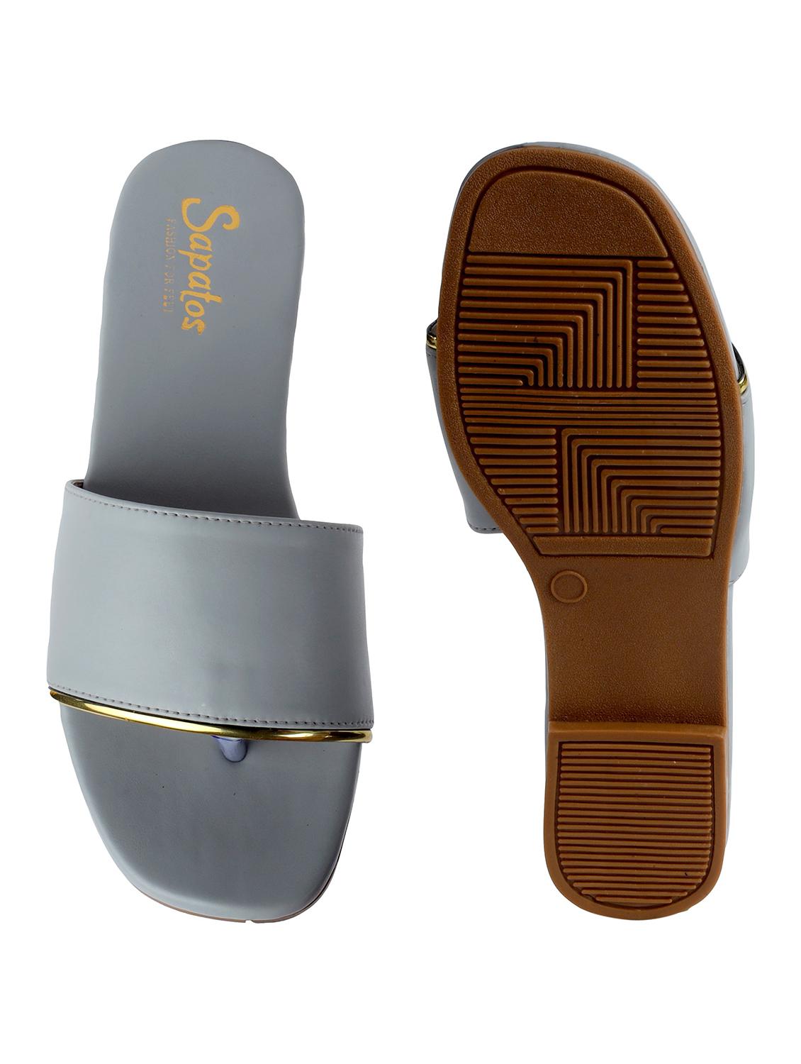 grey slip on sandals - 19129302 - Standard Image - 3