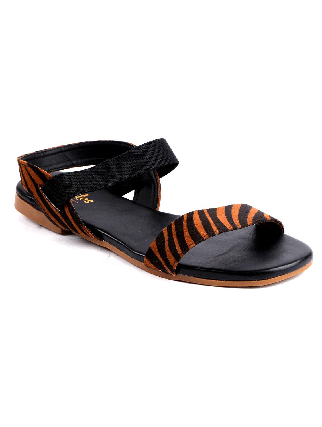 orange printed slip on sandal - 19129314 - Zoom Image - 0