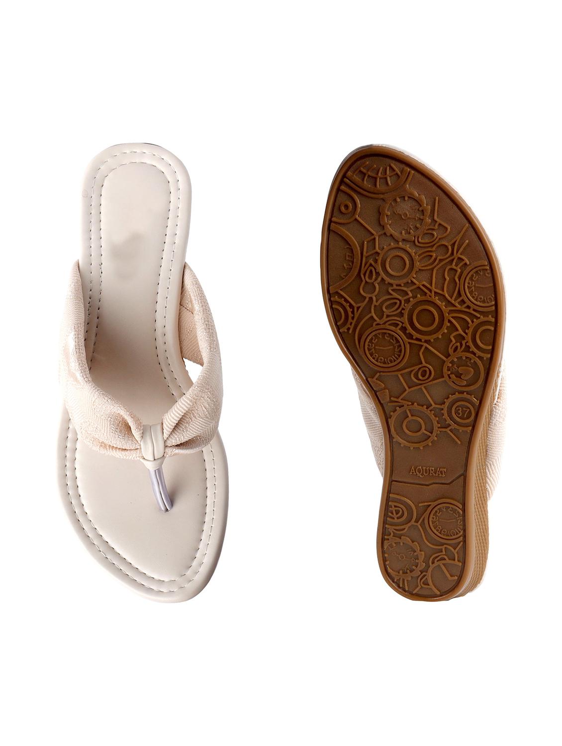 beige fabric slip on sandals - 19129326 - Standard Image - 3