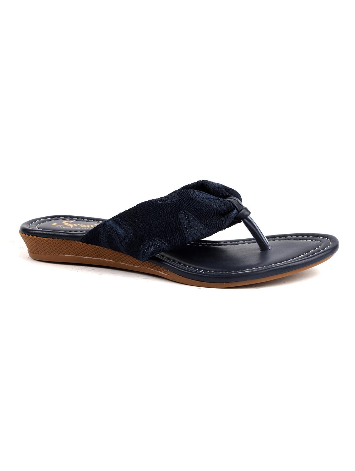 navy fabric slip on sandals - 19129329 -  Zoom Image - 0