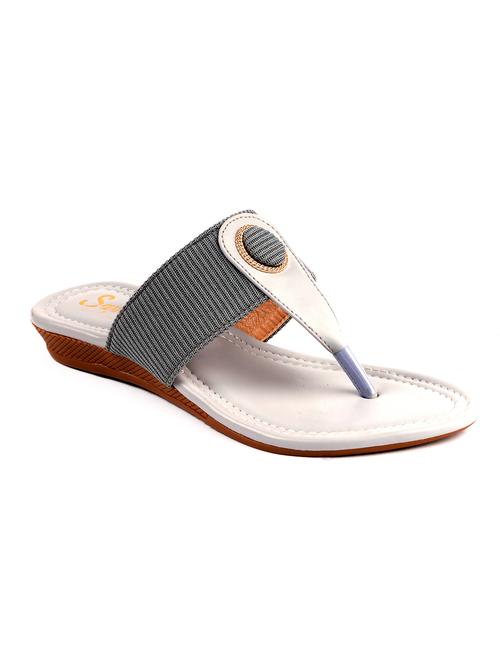 grey synthetic slip on sandals - 19129330 -  Standard Image - 0