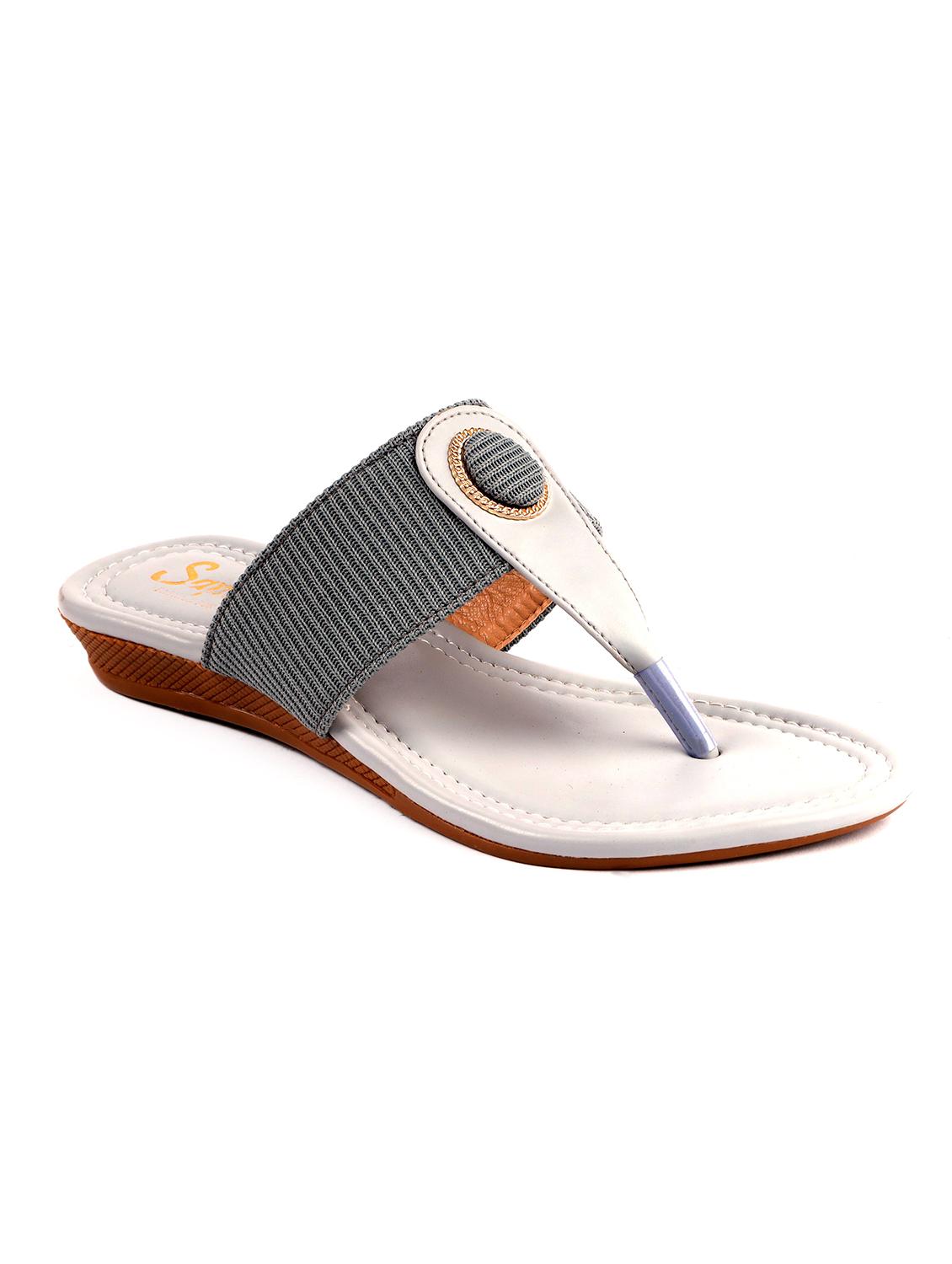 grey synthetic slip on sandals - 19129330 -  Zoom Image - 0