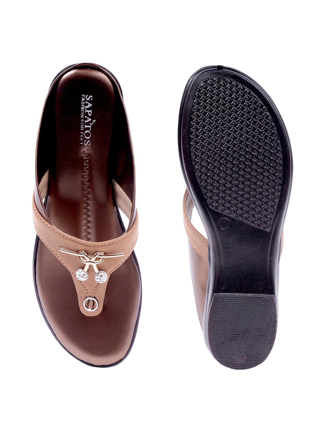 beige synthetic slip on sandals - 19129353 - Standard Image - 3